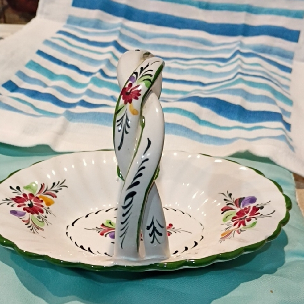 Vintage Small Porcelain Made In Portugal Basket